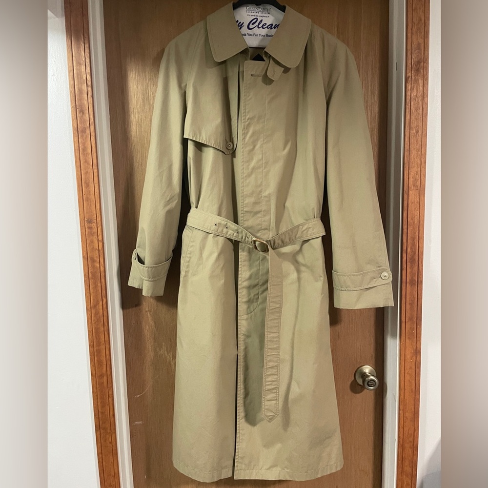 HART SCHAFFNER & MARX Men’s Trench Coat with Wool Detachable Liner and Belt 42L